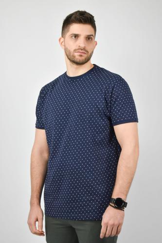 Visconti T-Shirt Με Μικροσχέδιο - Σκούρο‌‌ μπλε - 2710-3